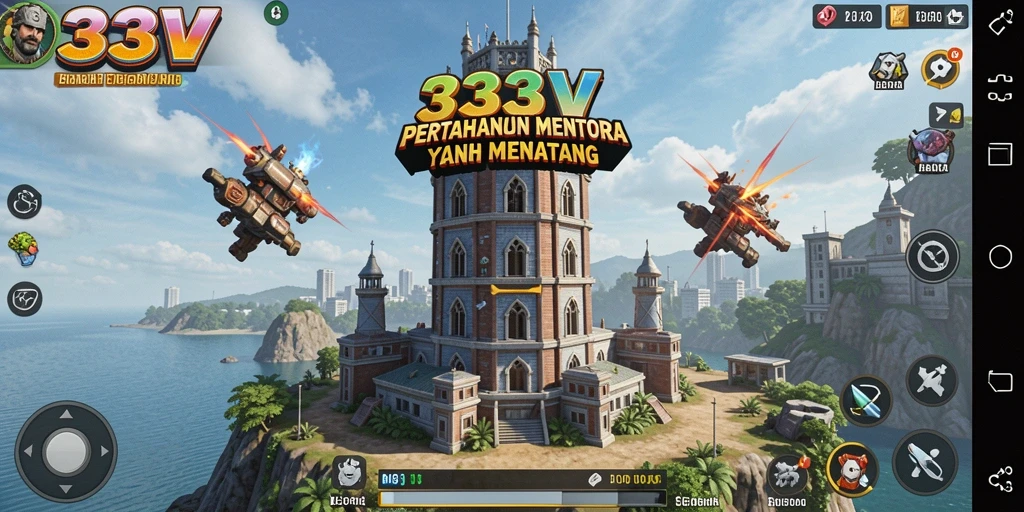 Tampilan gameplay menegangkan di Tower Defense 333V.