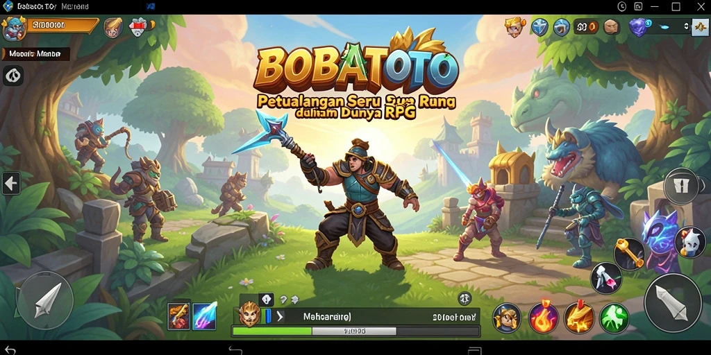 Screenshot gameplay BOBATOTO menampilkan aksi seru dalam pertarungan RPG.