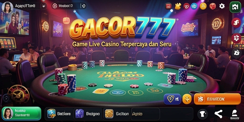 Tampilan utama GACOR777 dengan dealer langsung dan permainan seru.