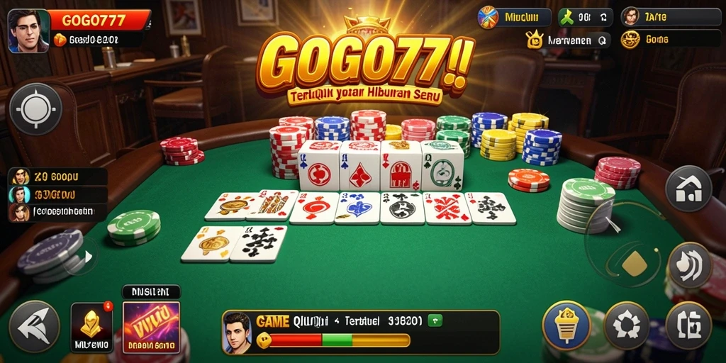 Tangkapan layar game QiuQiu GOGO77 dengan gameplay yang seru.