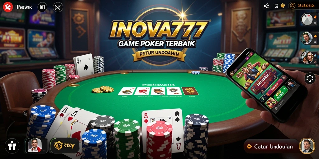 Tampilan gameplay seru dari INOVA777 saat bermain poker.