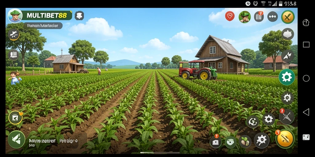 Tampilan screenshot MULTIBET88 menampilkan lahan pertanian yang subur dan beragam tanaman.