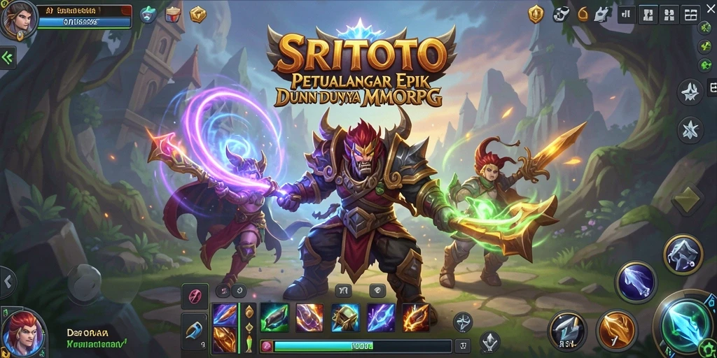 Screenshot gameplay SRITOTO dengan aksi pertarungan yang mendebarkan.