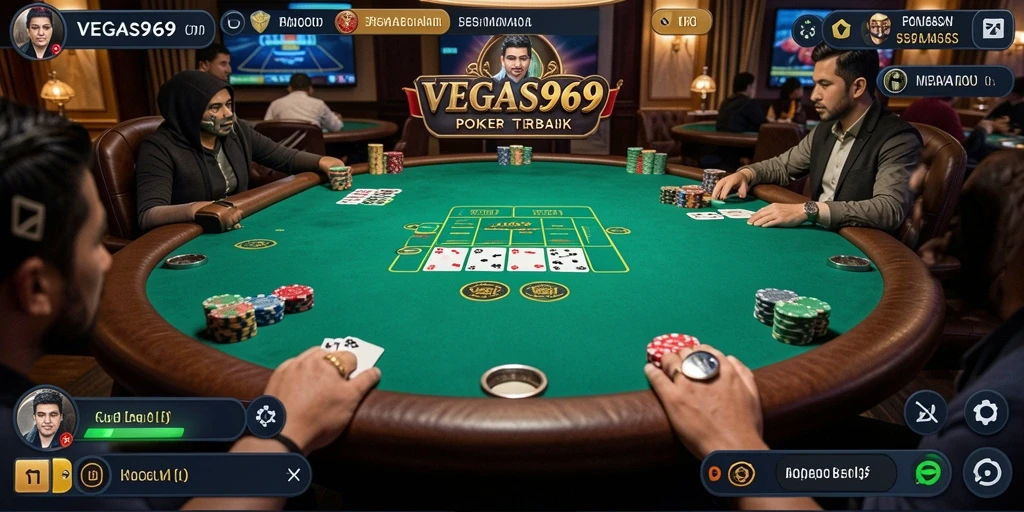 Tampilan menarik dari gameplay Poker di VEGAS969.